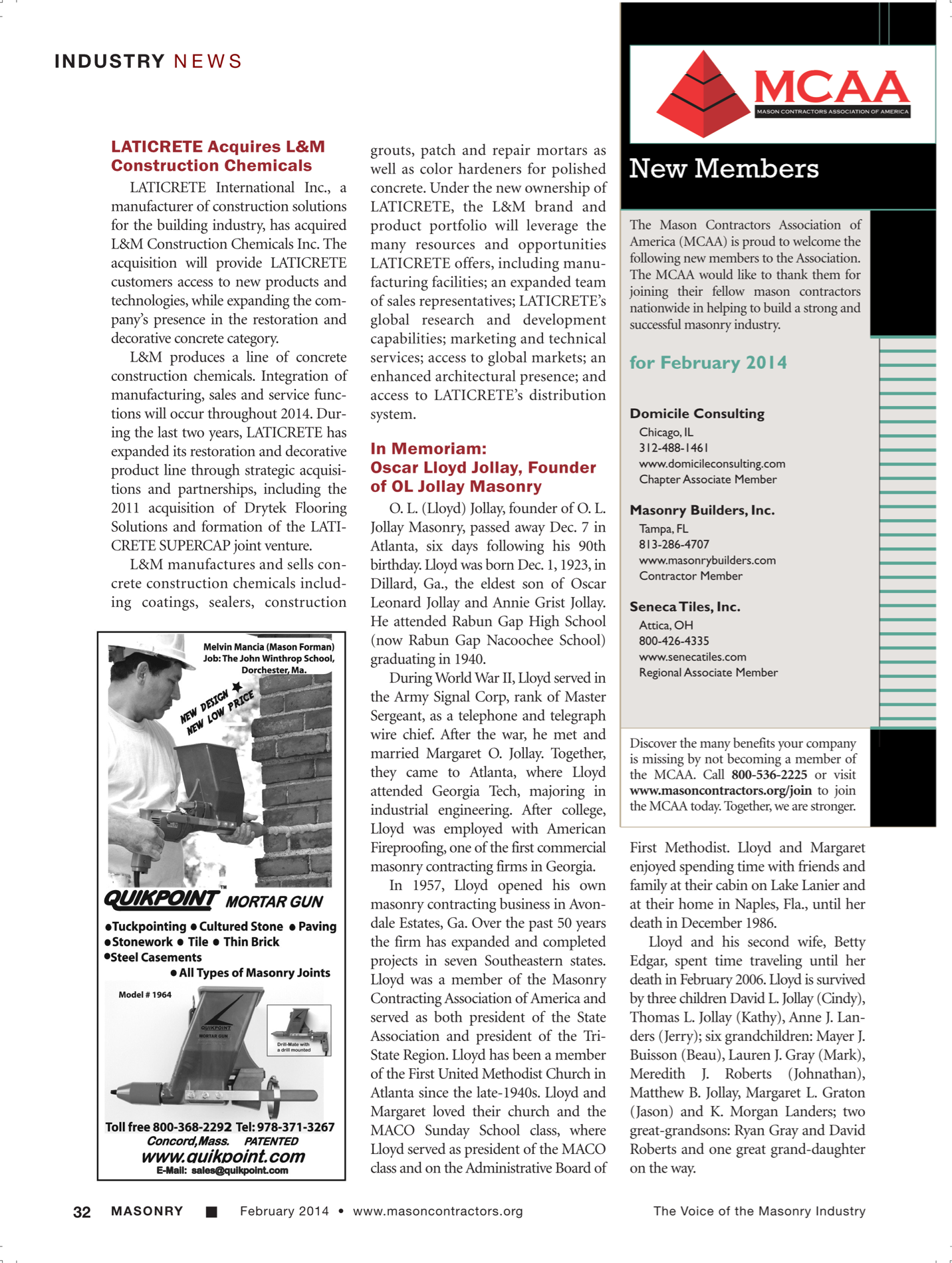 Masonry Magazine February 2014 Page. 34