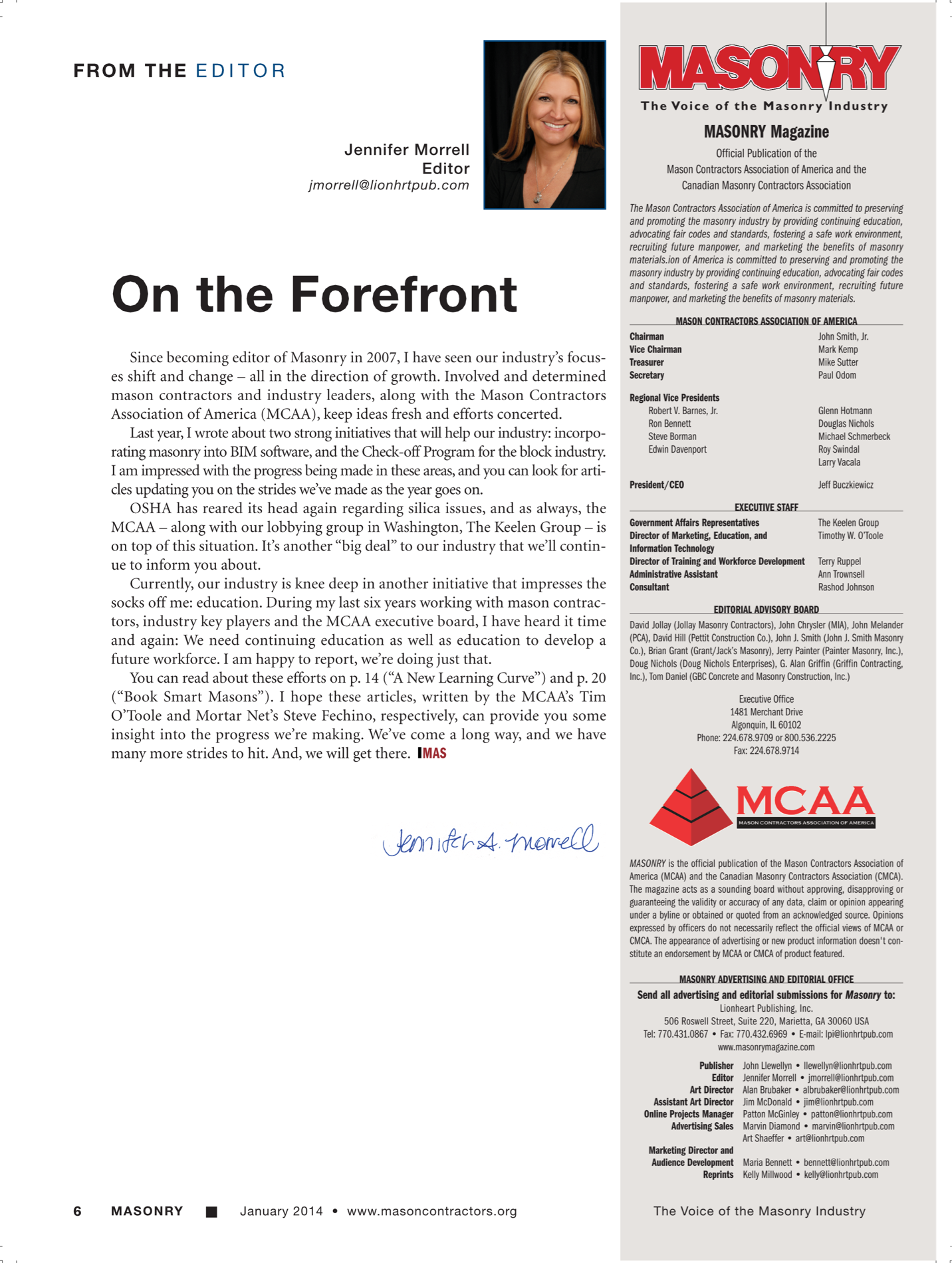Masonry Magazine January 2014 Page. 8