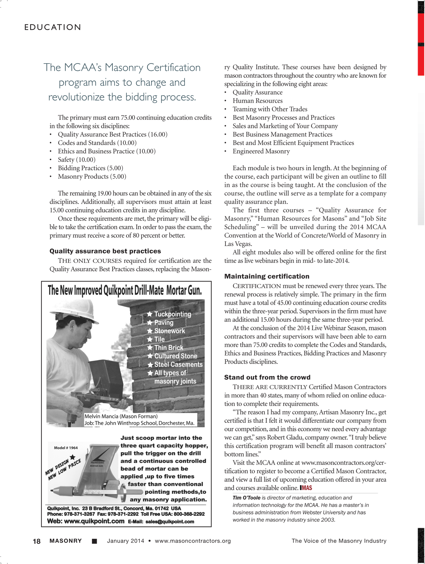 Masonry Magazine January 2014 Page. 20