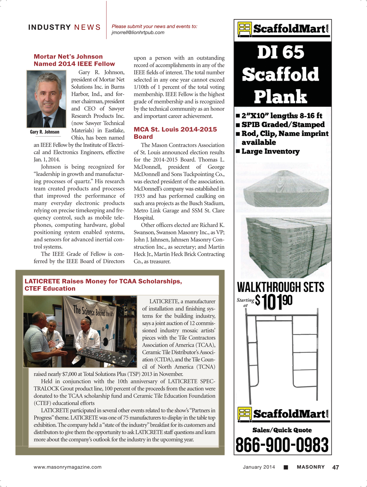 Masonry Magazine January 2014 Page. 49
