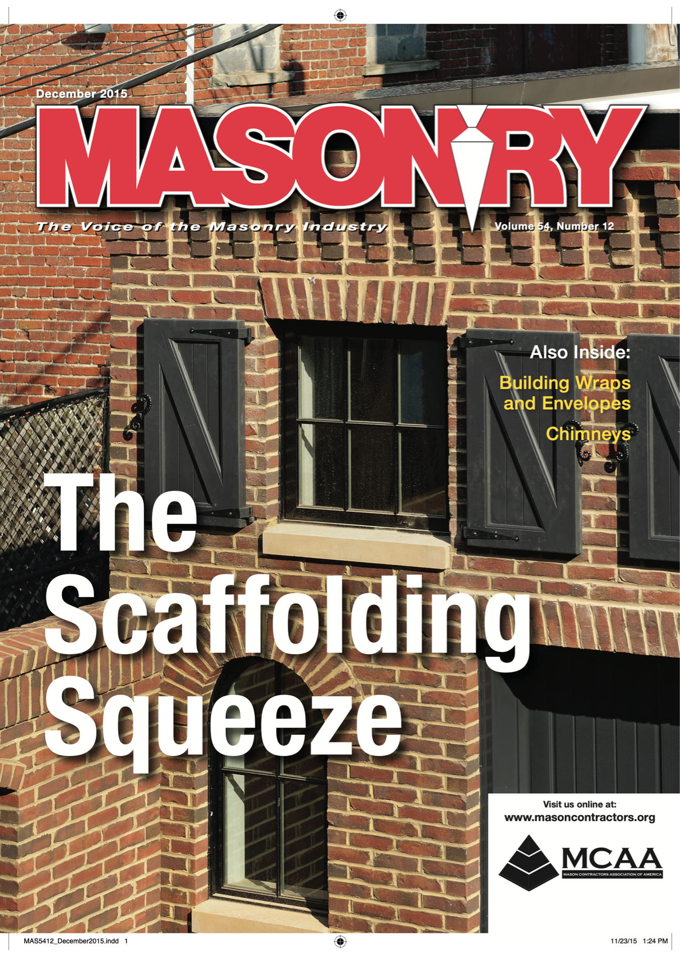 Masonry Magazine December 2015 Page. 1