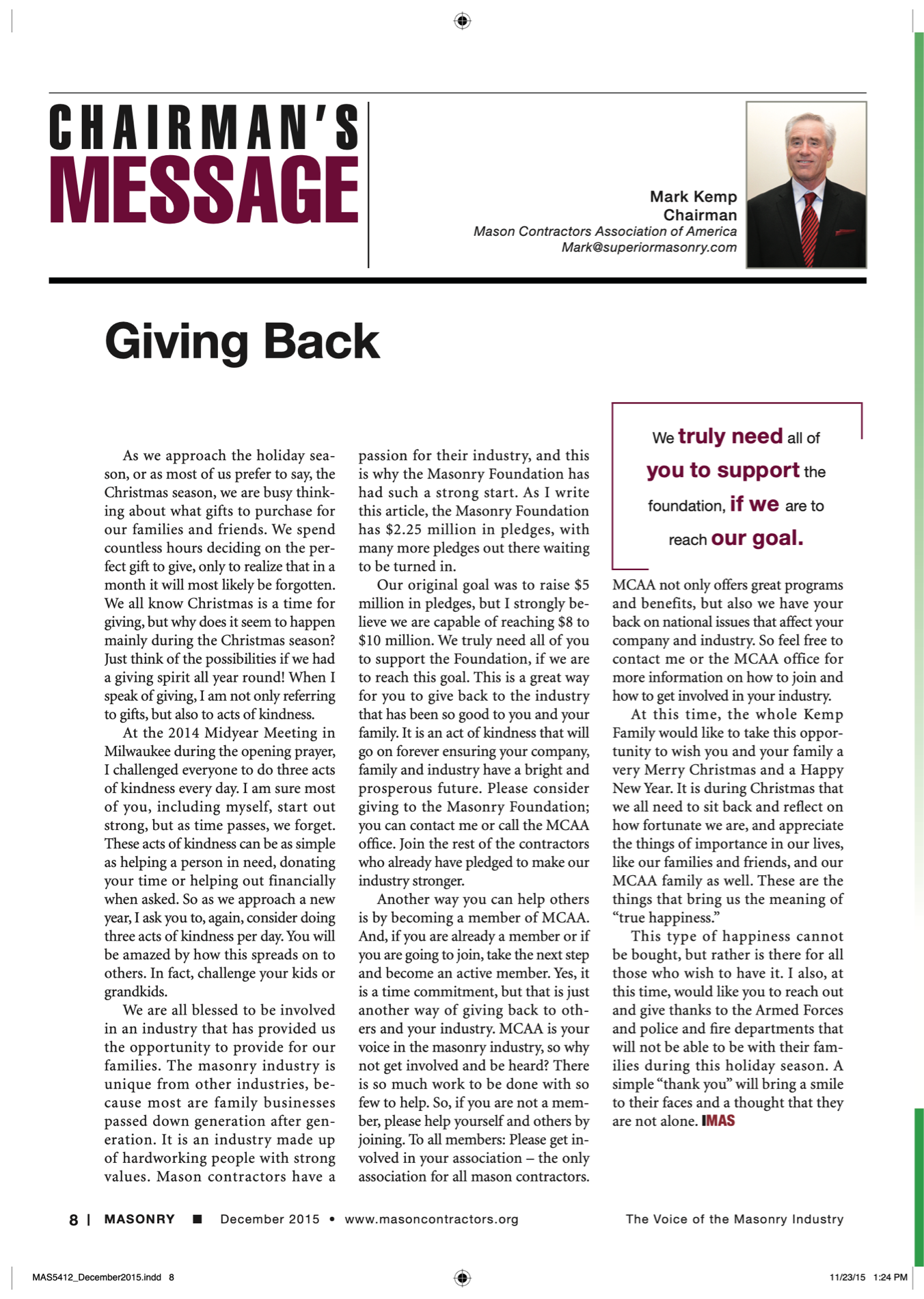 Masonry Magazine December 2015 Page. 10