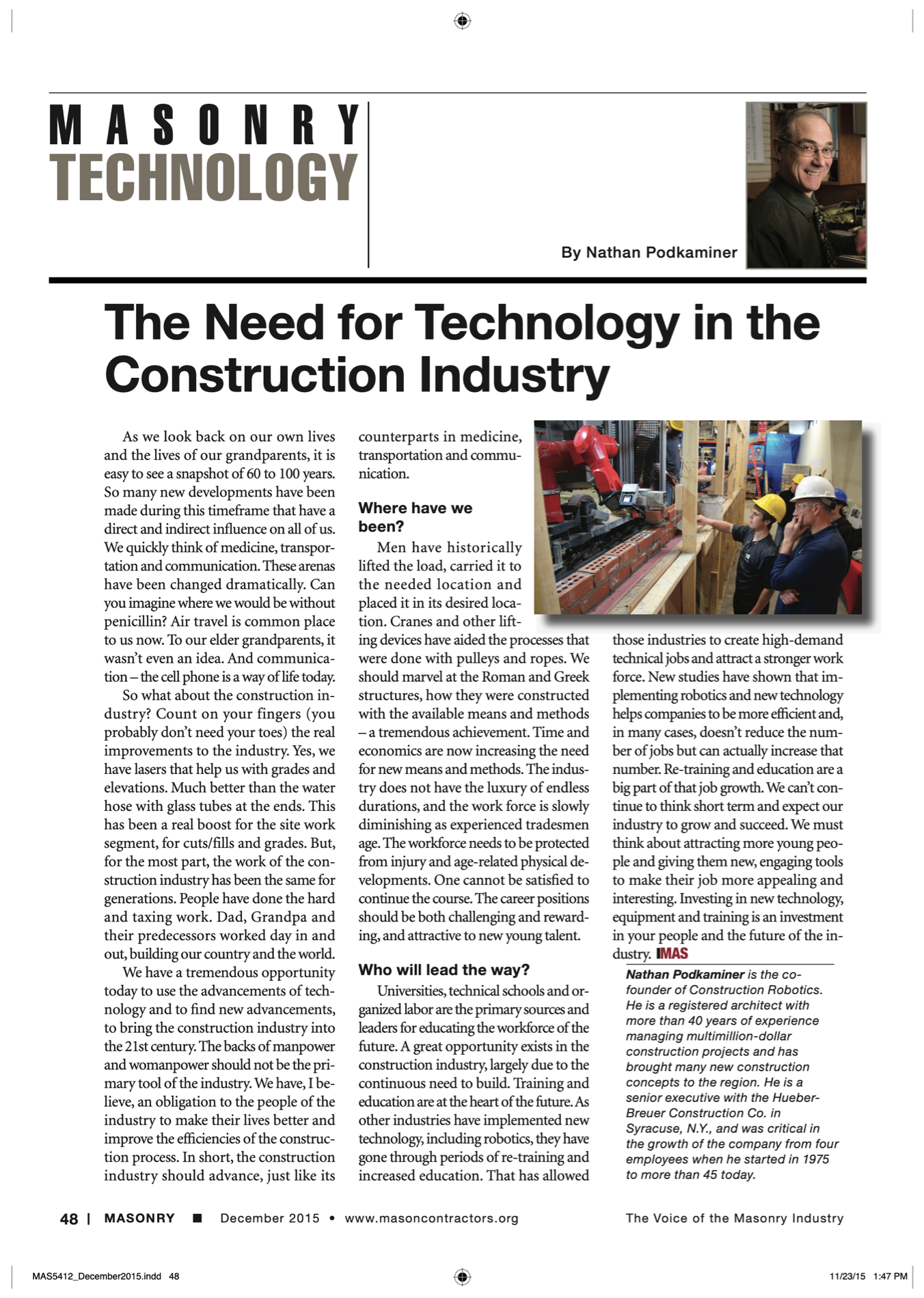 Masonry Magazine December 2015 Page. 50