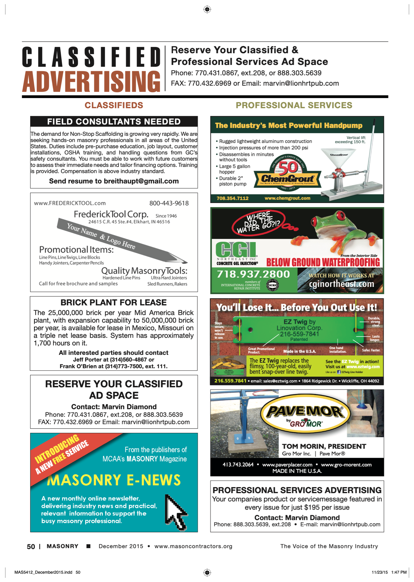 Masonry Magazine December 2015 Page. 52