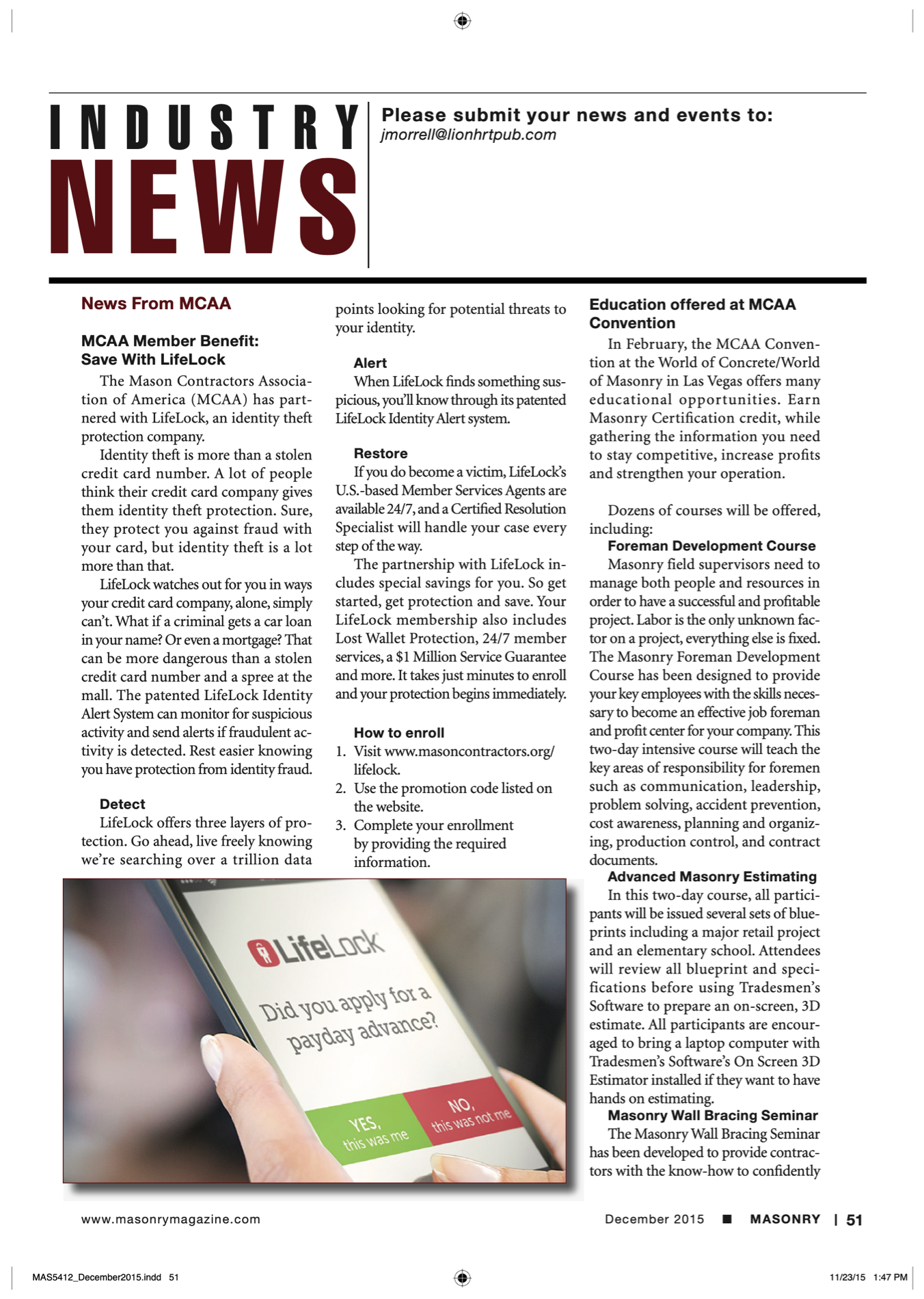Masonry Magazine December 2015 Page. 53
