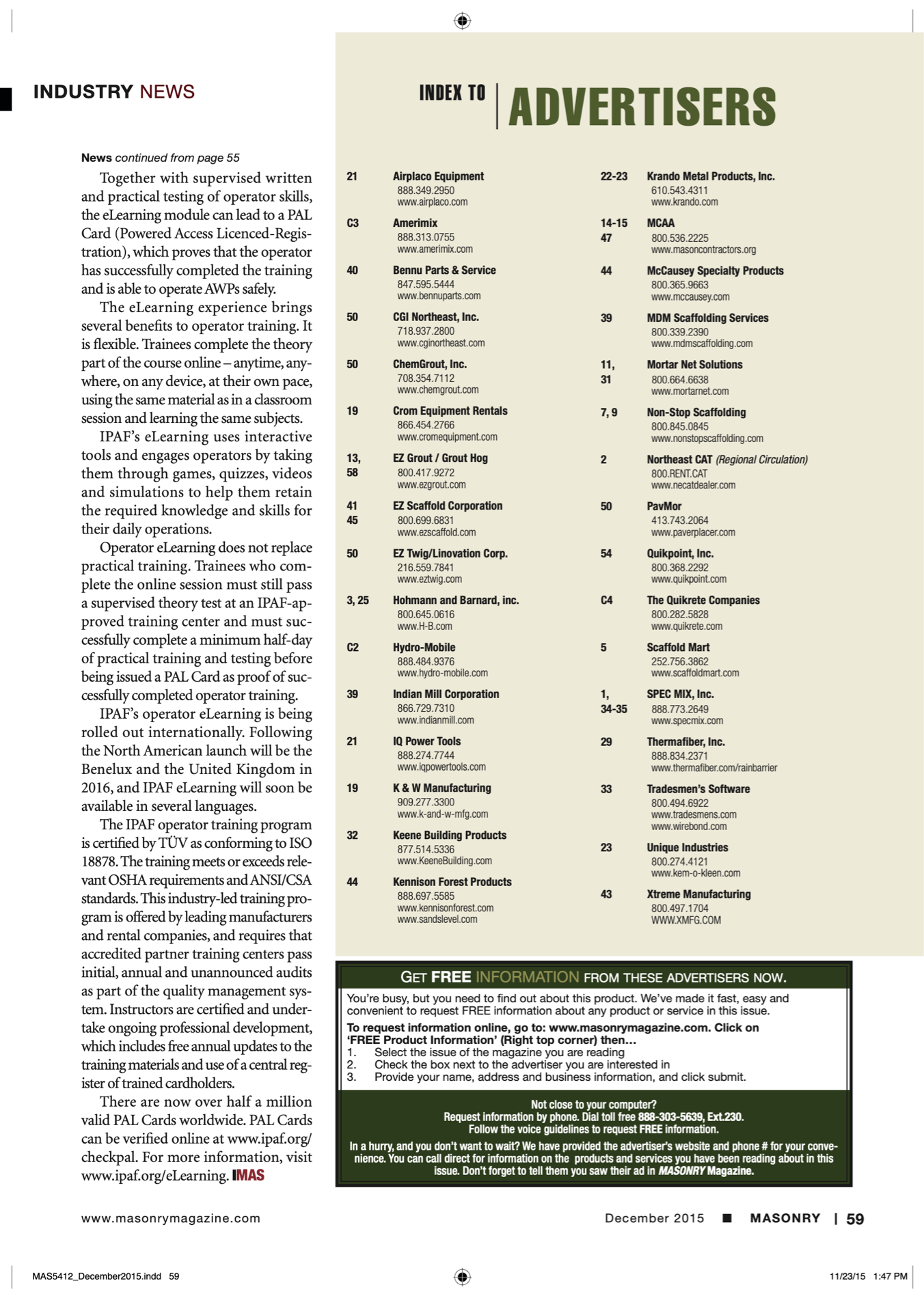 Masonry Magazine December 2015 Page. 61