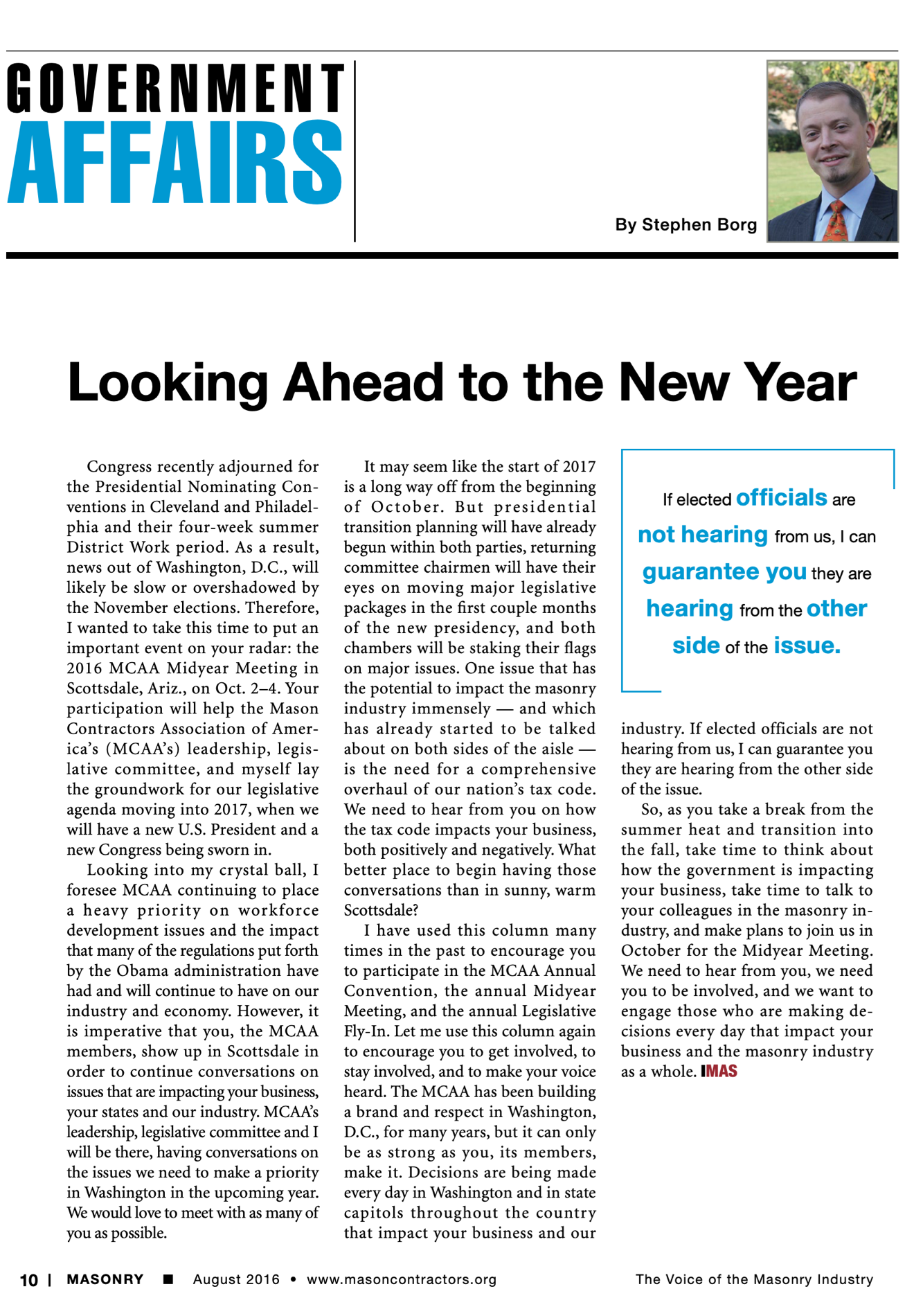 Masonry Magazine August 2016 Page. 12