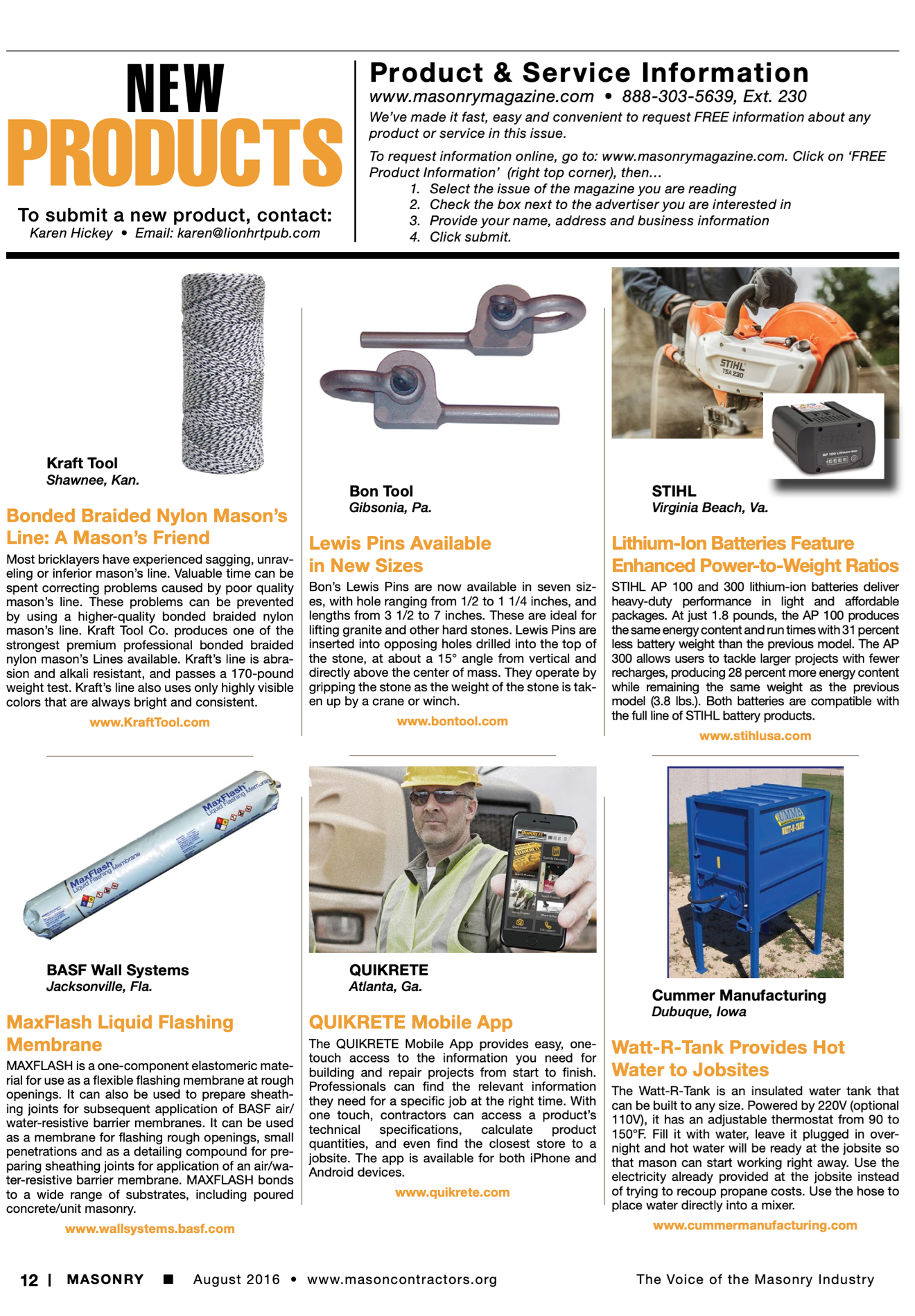Masonry Magazine August 2016 Page. 14