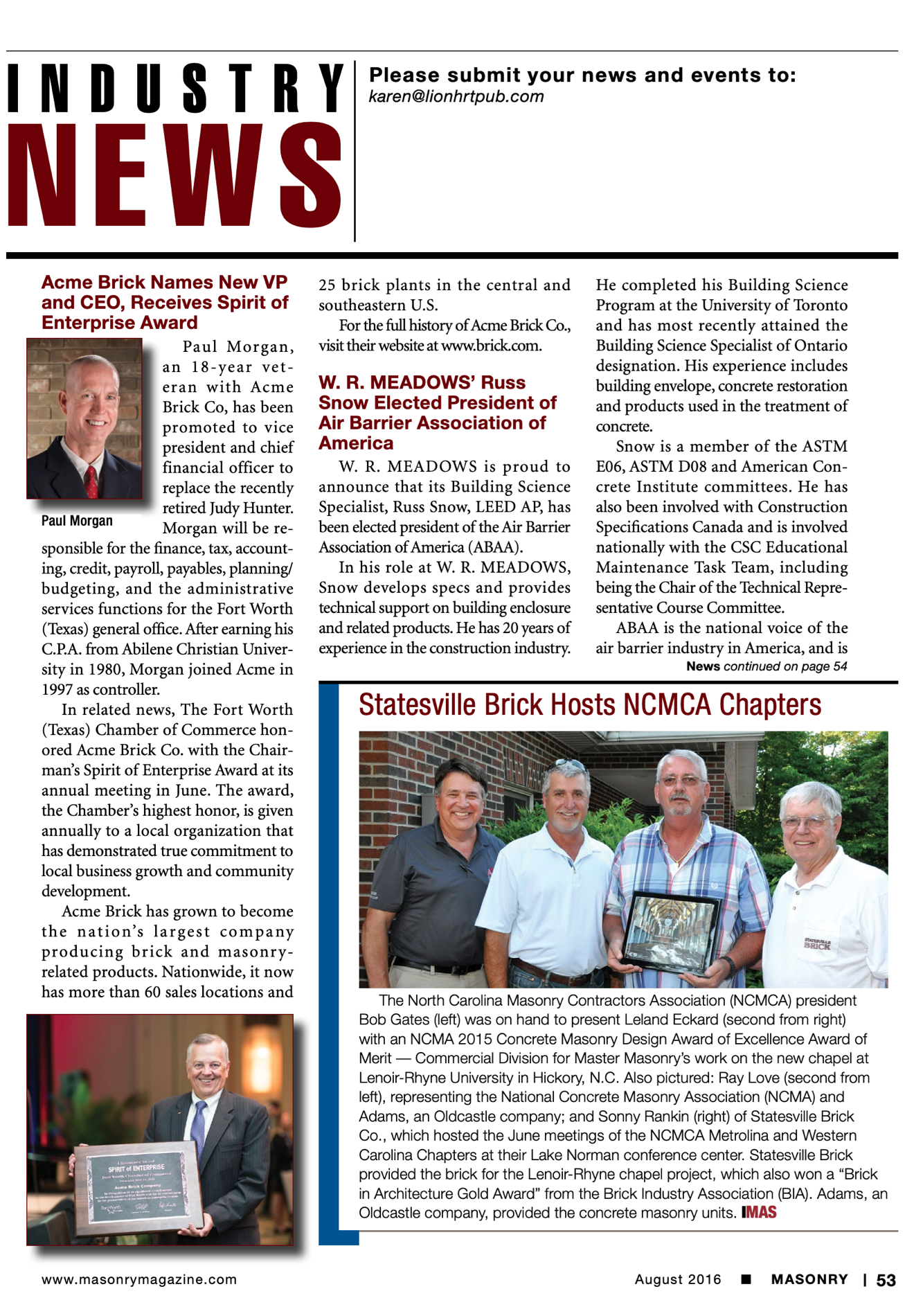 Masonry Magazine August 2016 Page. 55
