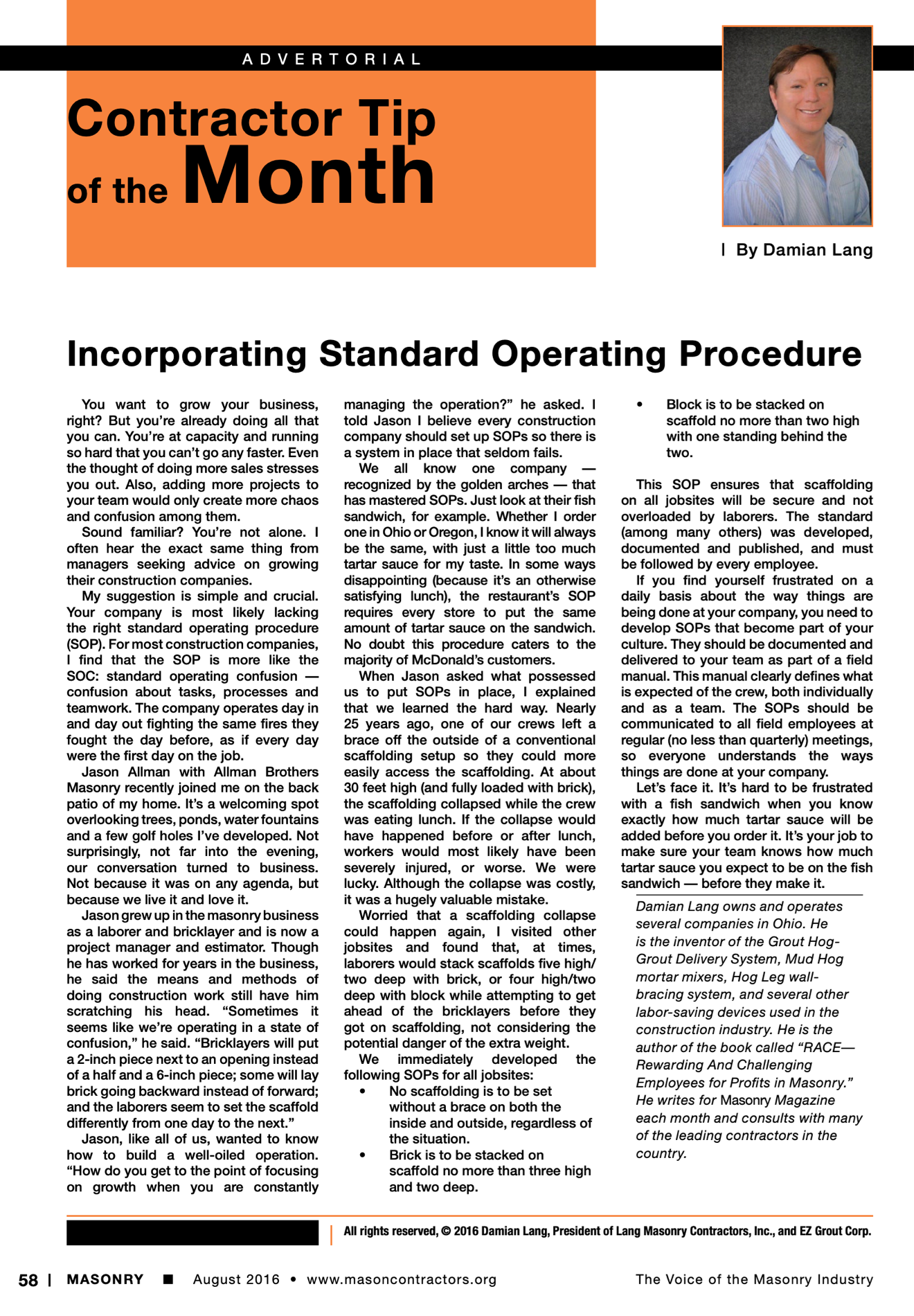 Masonry Magazine August 2016 Page. 60