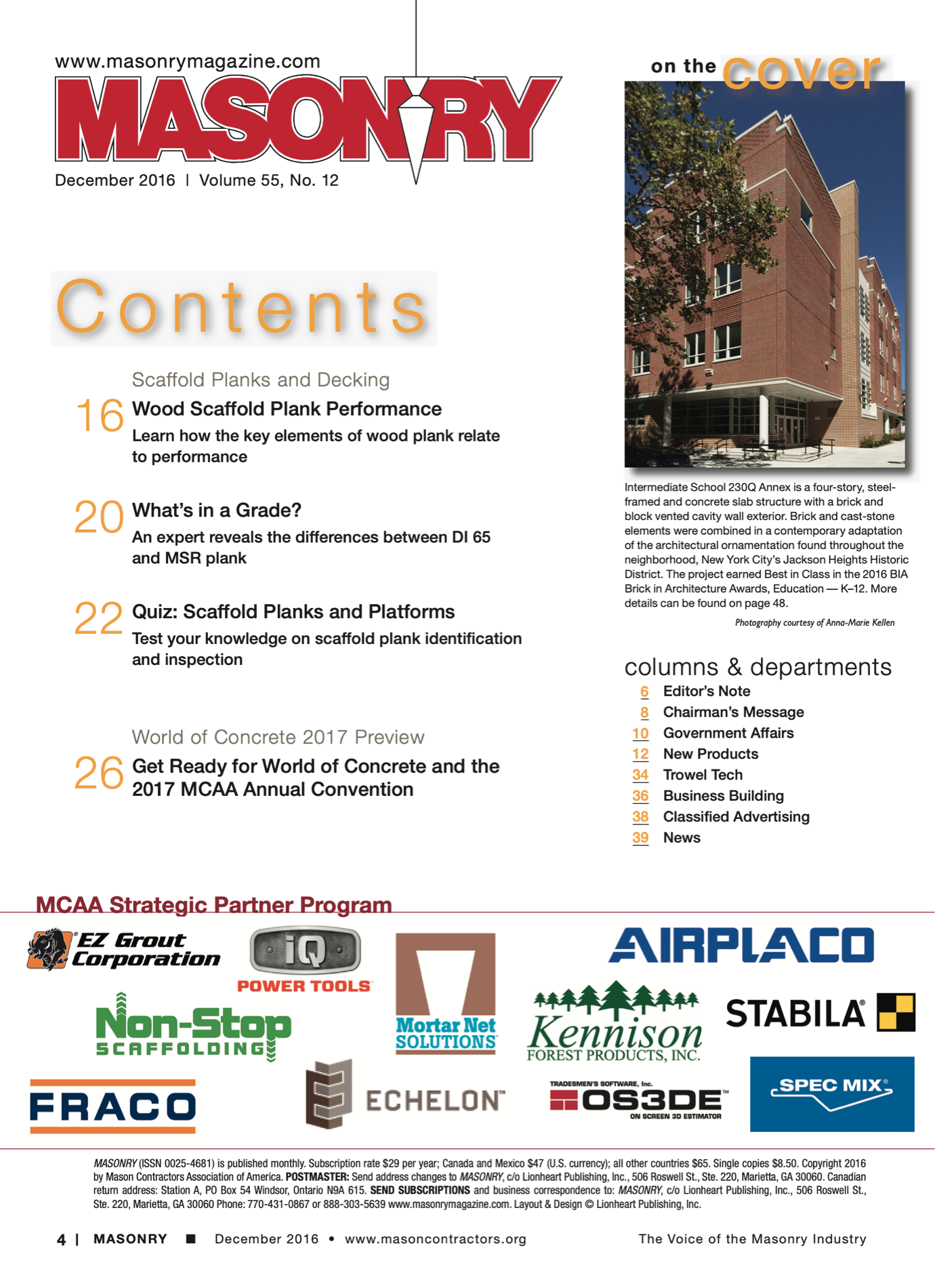 Masonry Magazine December 2016 Page. 6