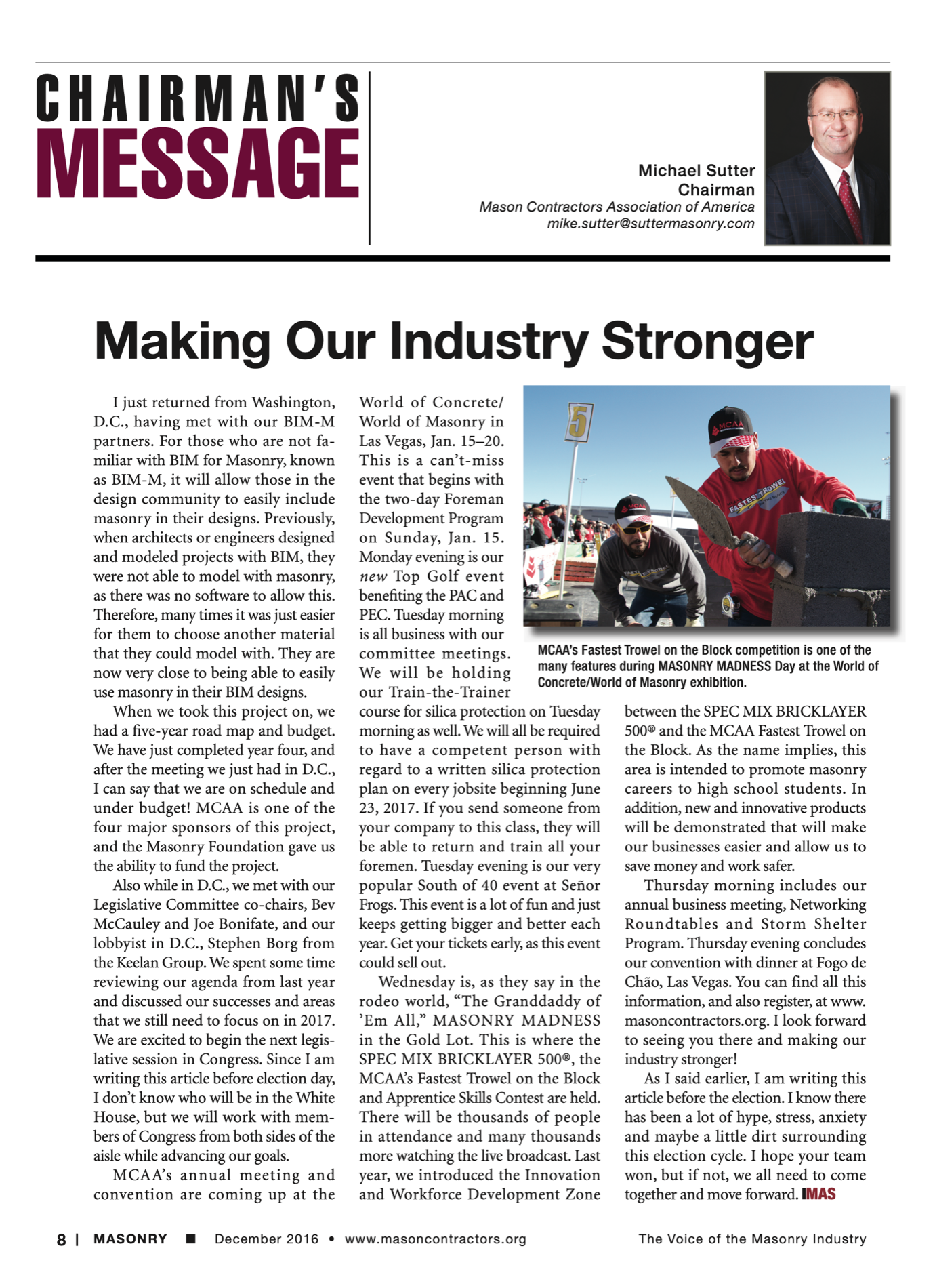 Masonry Magazine December 2016 Page. 10