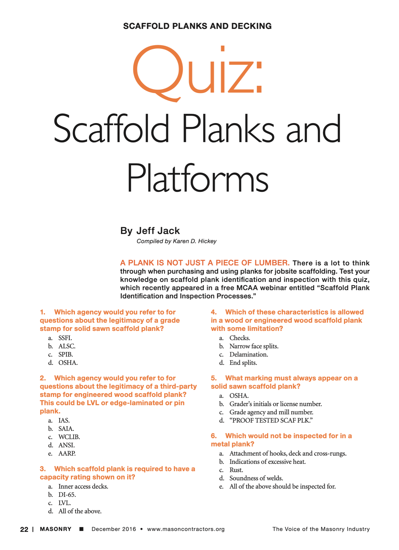 Masonry Magazine December 2016 Page. 25