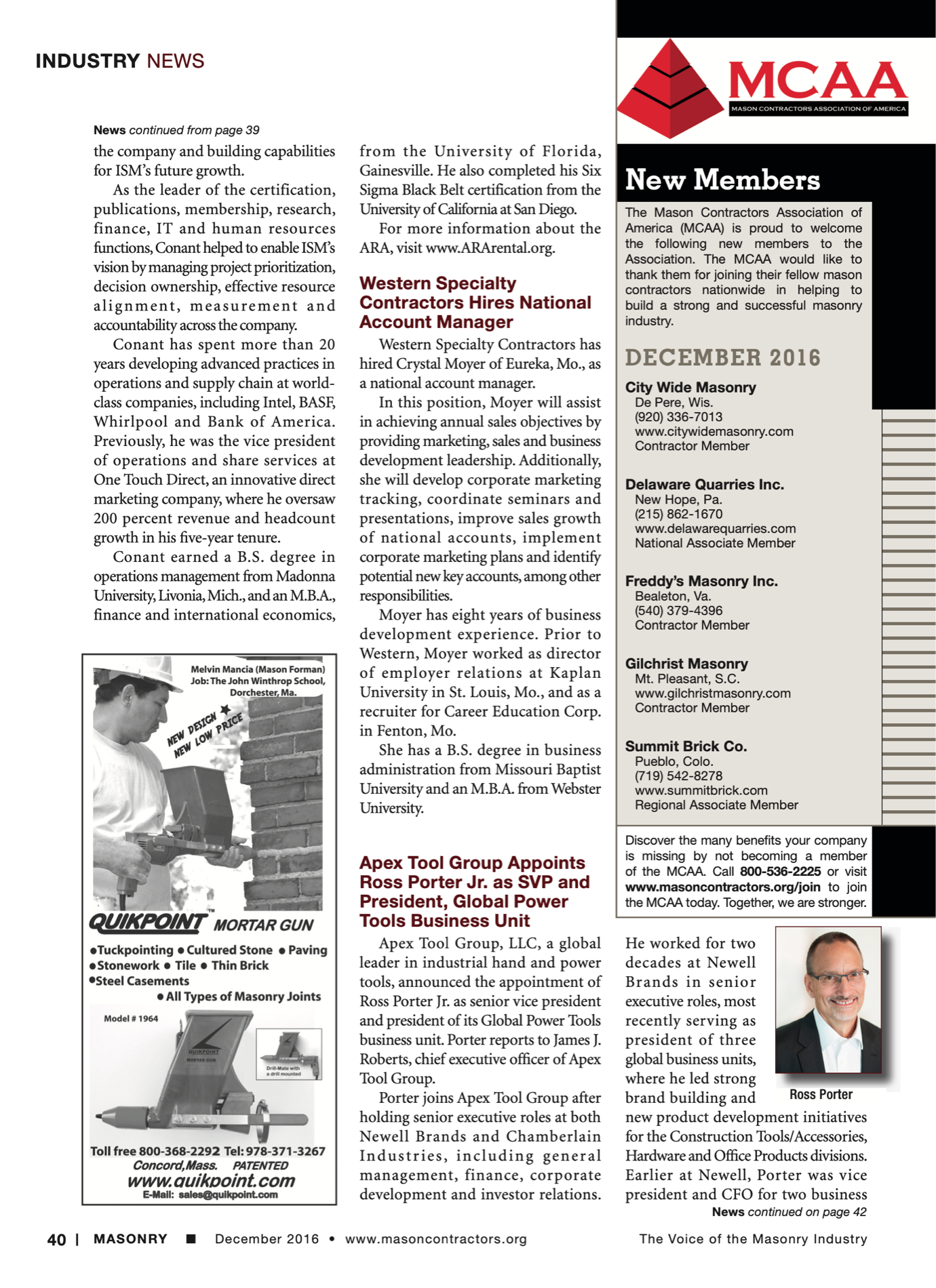 Masonry Magazine December 2016 Page. 43
