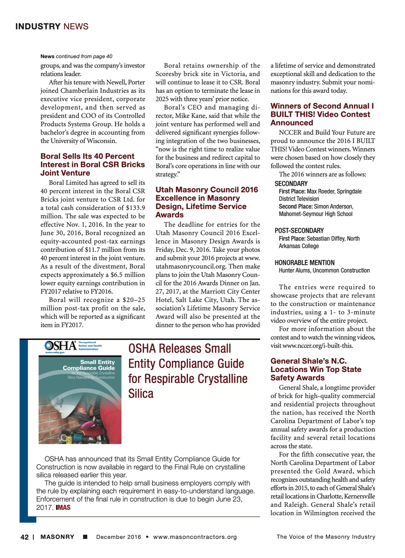 Masonry Magazine December 2016 Page. 45