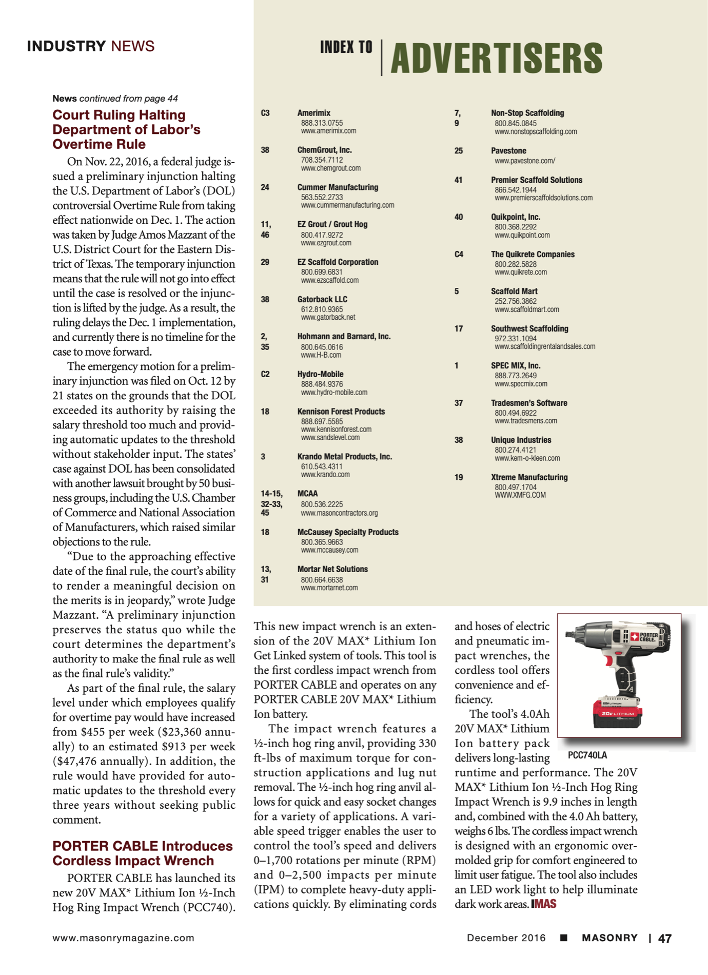 Masonry Magazine December 2016 Page. 50