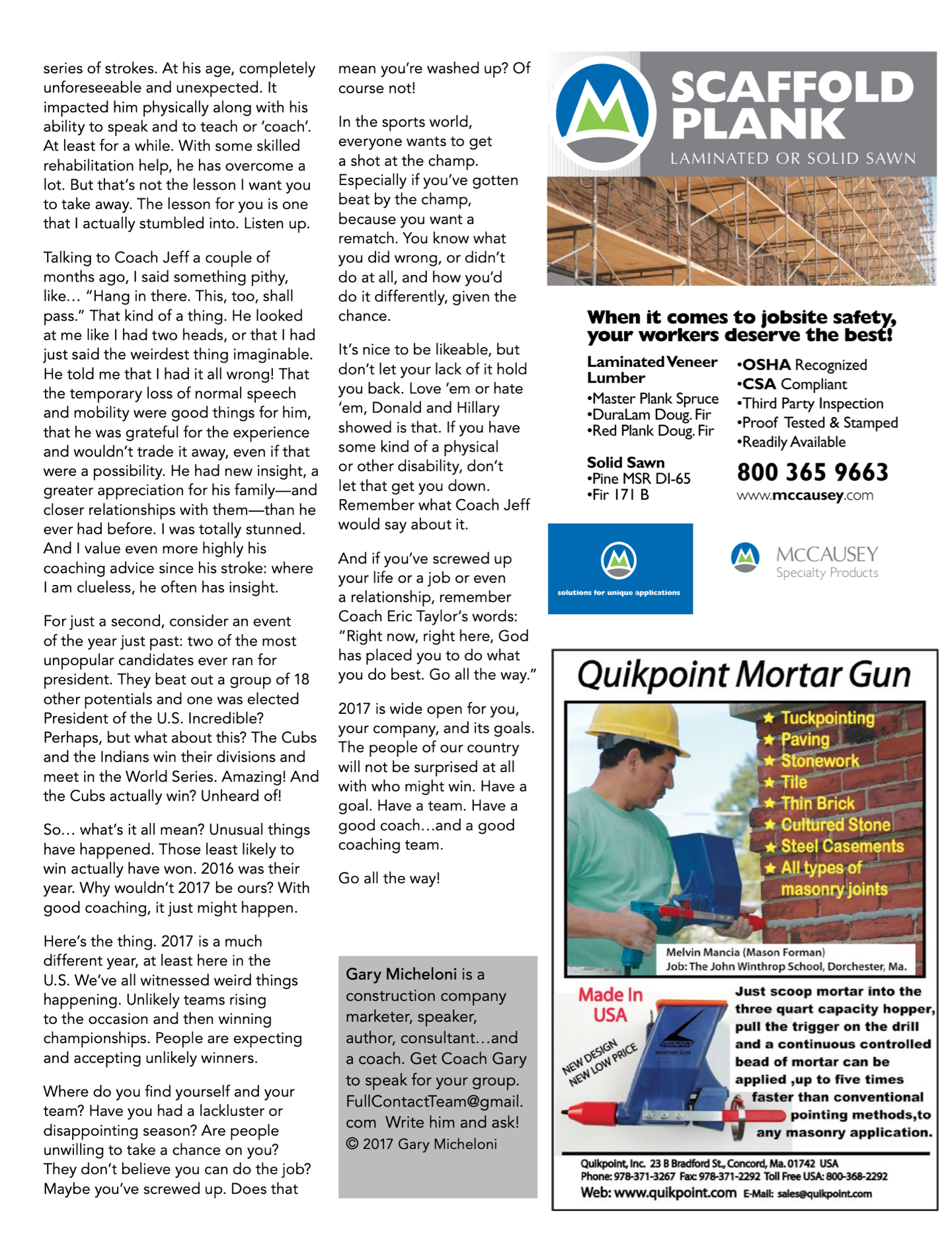 Masonry Magazine January 2017 Page. 85